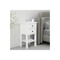 Тумба прикроватная Ev Plus Luvia, ЛДСП, белая, 70х40х35 см