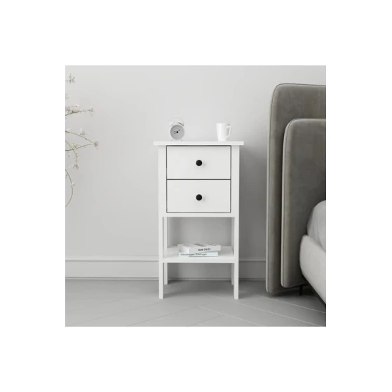 Тумба прикроватная Ev Plus Luvia, ЛДСП, белая, 70х40х35 см