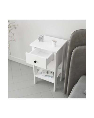 Çarpayıyanı tumba Ev Plus Luvia, LDSP, ağ, 70x40x35 sm