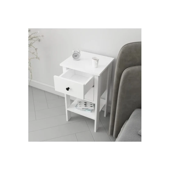 Тумба прикроватная Ev Plus Luvia, ЛДСП, белая, 70х40х35 см