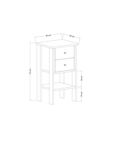 Çarpayıyanı tumba Ev Plus Luvia, LDSP, ağ, 70x40x35 sm