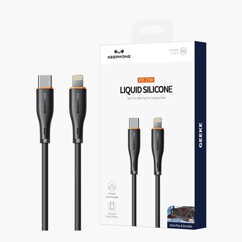 Kabel Keephone DC-23015 Type-C to Lightning 1m Black