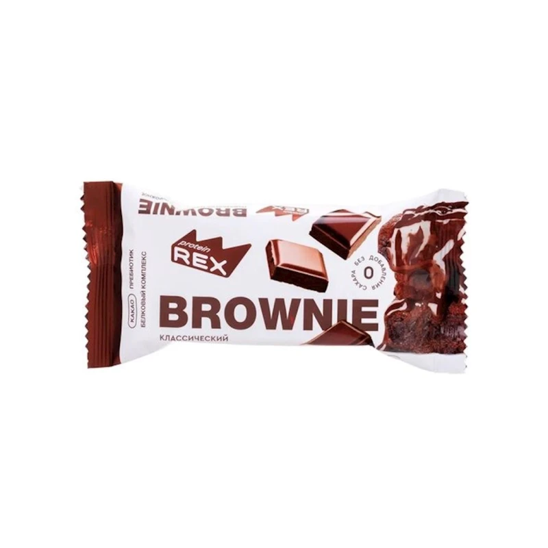 Пирожное протеиновое Protein Rex Brownie Classic, 50 г Пирожное протеиновое Protein Rex Brownie Classic, 50 г