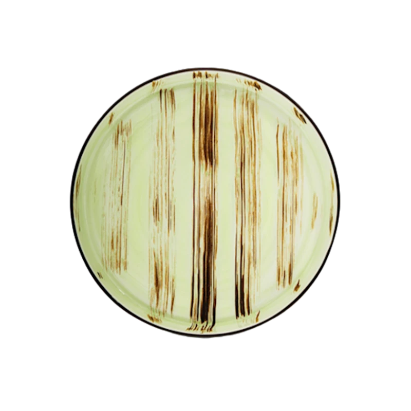 Обеденная тарелка Wilmax Scratch WL‑668120/A, круглая, 3 шт, 28 см, фарфор, зеленая