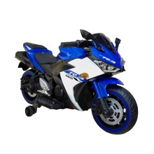 Uşaq elektrik motosikli Zies CN.M-1226, 2 motor, 2 saat işləmə müddəti, ksenon faraları, səs effektləri, 15.5 kq, göy