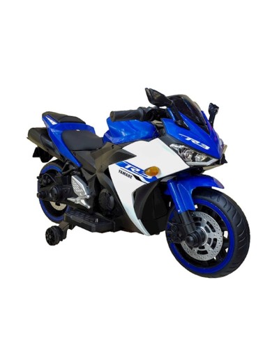 Uşaq elektrik motosikli Zies CN.M-1226, 2 motor, 2 saat işləmə müddəti, ksenon faraları, səs effektləri, 15.5 kq, göy