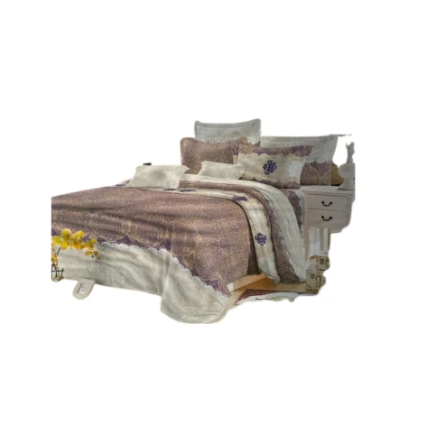 Комплект постельного белья Etro 2110000004059, простыня 220x240 см, пододеяльник 200x220 см, наволочки 50x70 см 2 шт, двуспальный, хлопок/бамбук, разноцветный