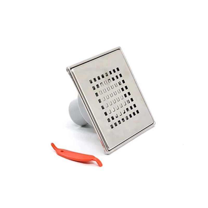 Трап напольный TM.17963, нижнее соединение, нержавеющая сталь, 15x15 см