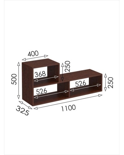 TV üçün tumba 3563_StellajTvLongVenge, 110x50x32.5 sm, LDSP, qəhvəyi