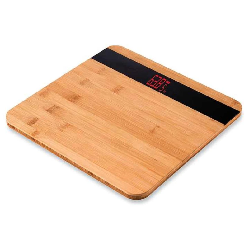 Весы напольные с LCD экраном, цифровые, деревянные