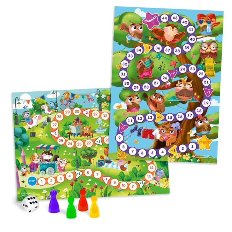 Игра-ходилка Геодом Котики и Совушки 42x29.7см Игра-ходилка Геодом Котики и Совушки 42x29.7см