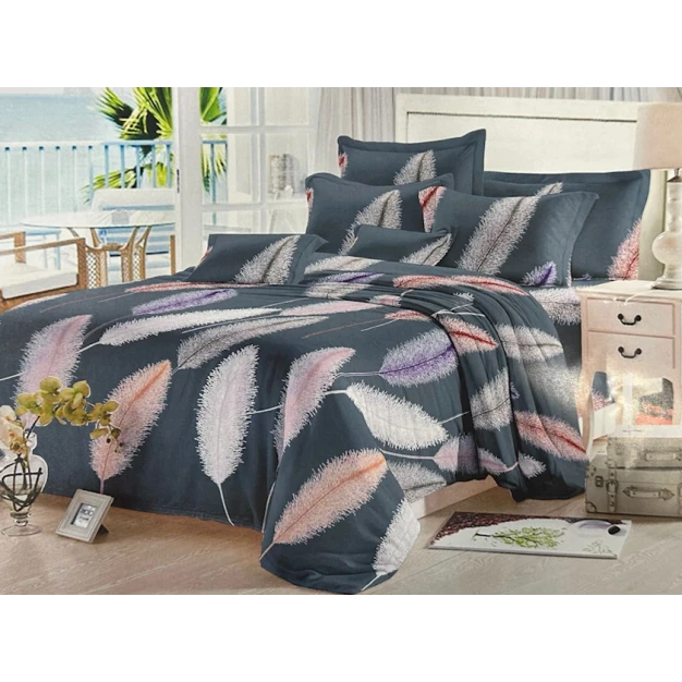 Комплект постельного белья Sahara SHA-00001356, пододеяльник 200x220 см, простыня 200x220 см, наволочка 50х70 см, двуспальный, серый