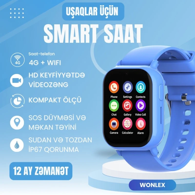 Uşaq üçün smart saat Wonlex CT22 Mini Blue Uşaq üçün smart saat Wonlex CT22 Mini Blue