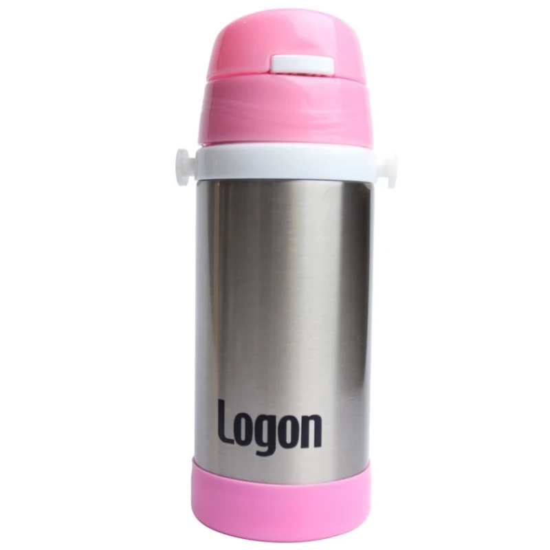 Borucuqlu uşaq termosu Logon LG-1015, 350 ml, çəhrayı/gümüşü