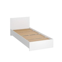 Односпальная кровать Art_tek_yataq 6, ламинат, белая, 200x85x90 см