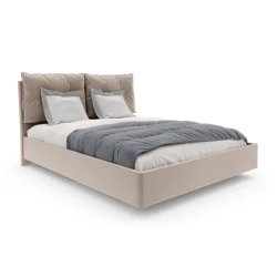 Двуспальная кровать Art_ikili_yataq 42, ламинат, коричневая, 200x200x120 см