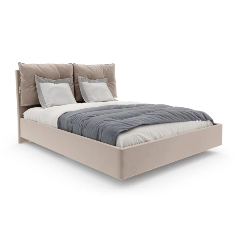 Двуспальная кровать Art_ikili_yataq 42, ламинат, коричневая, 200x200x120 см