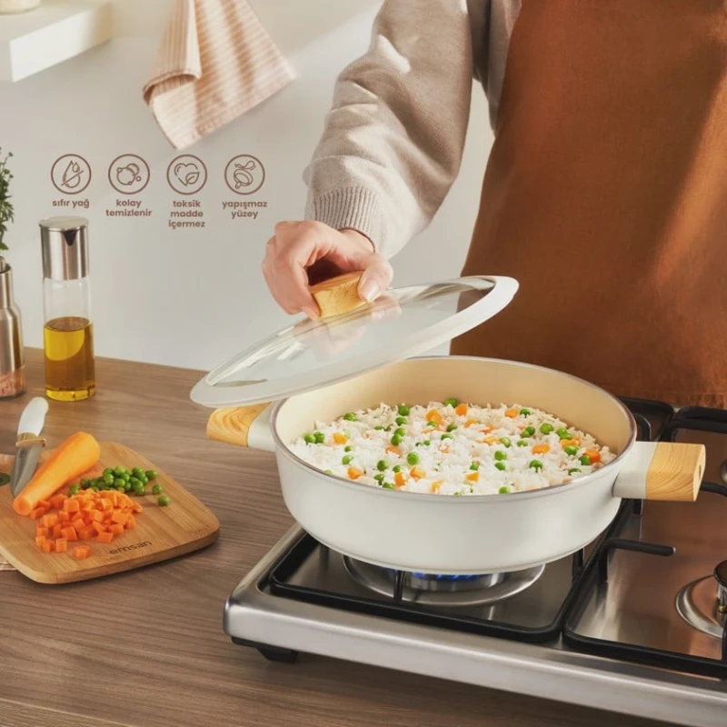 Qazan Emsan Swiss Crystal, bej, 22 sm Qazan Emsan Swiss Crystal, bej, 22 sm