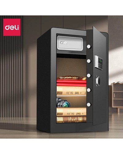 Ofis seyfi Deli ET553, rəqəmsal kodlu kilid və açar ilə, qara - ET553