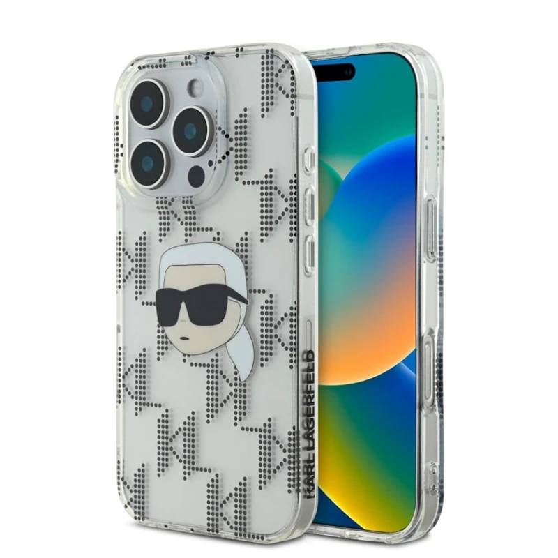 Чехол Karl Lagerfeld Clear Hard Monogram для Apple iPhone 16 Pro, Transparent Чехол Karl Lagerfeld Clear Hard Monogram для Apple iPhone 16 Pro, Transparent