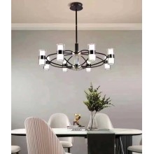 Asma çilçıraq Şəms Aydınlatma 85026-8, LED, 8 lampa, qara/xrom, metal/şüşə - 8561-8 LED