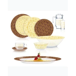 Набор столовой посуды Luminarc Gold Crescent Crockery Dinnerset, 46 предметов, 6 персон, закаленное стекло Набор столовой посуды Luminarc Gold Crescent Crockery Dinnerset, 46 предметов, 6 персон, закаленное стекло