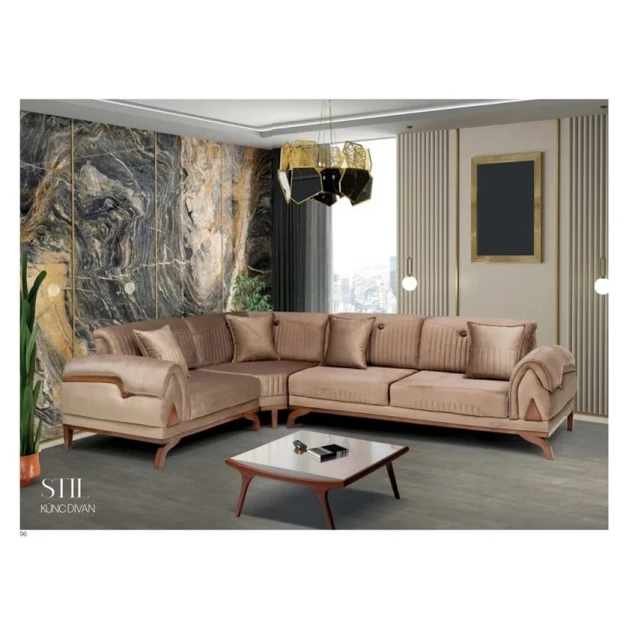 Угловой диван Stil Mebel Stil, 310/220x90x85 см, бежевый