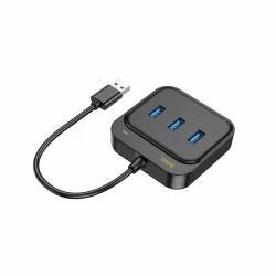 USB хаб Hoco HB35 4 in 1 Ethernet Adapter Black