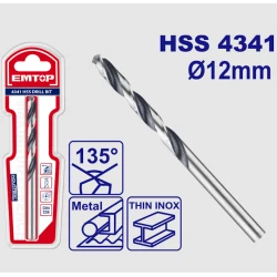 Сверло по металу Emtop ETDB310122 HS4341, 12 мм