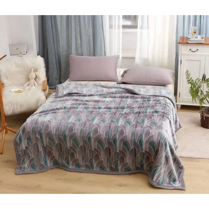 Pled Maison Dor, 150x200 sm, birnəfərlik, bambuk, bənövşəyi/yaşıl Pled Maison Dor, 150x200 sm, birnəfərlik, bambuk, bənövşəyi/yaşıl