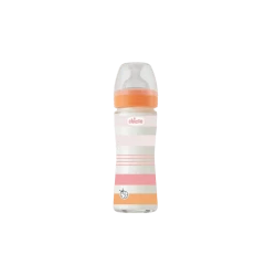 Qidalanma üçün qab Chicco Well-Being, narıncı, şüşə, 240 ml