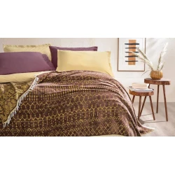 Покрывало Yataş Zion, 170x240 см, односпальный, хлопок/полиэстер/акрил, Mürdüm