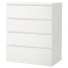 Комод IKEA Malm, ЛДСП/ДВП, белый, 80x48x100 см Комод IKEA Malm, ЛДСП/ДВП, белый, 80x48x100 см