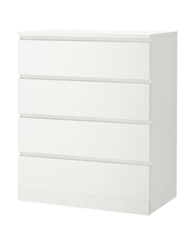 Komod IKEA Malm, LDSP/DVP, ağ, 80x48x100 sm