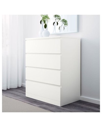 Komod IKEA Malm, LDSP/DVP, ağ, 80x48x100 sm