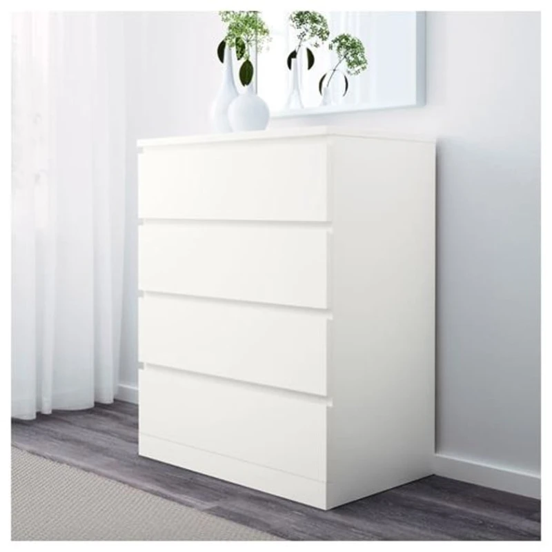 Комод IKEA Malm, ЛДСП/ДВП, белый, 80x48x100 см