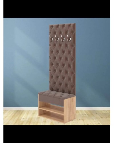 Ayaqqabı üçün tumba Art Mebel 63, laminat/parça, qəhvəyi, 210x60x30 sm