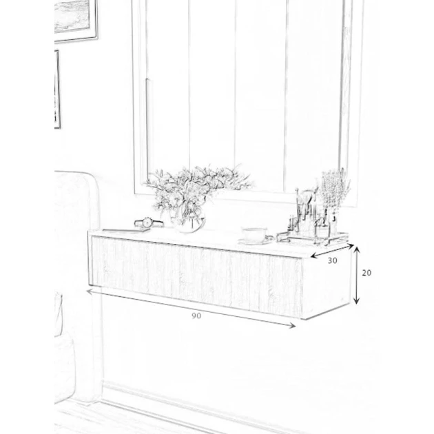 Консоль Art Mebel 14, ламинированный, 17х71х30 см, антрацит Консоль Art Mebel 14, ламинированный, 17х71х30 см, антрацит