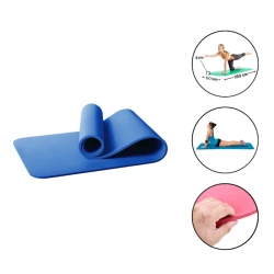 Мат для йоги WS0673, синий, 180x60x1 см