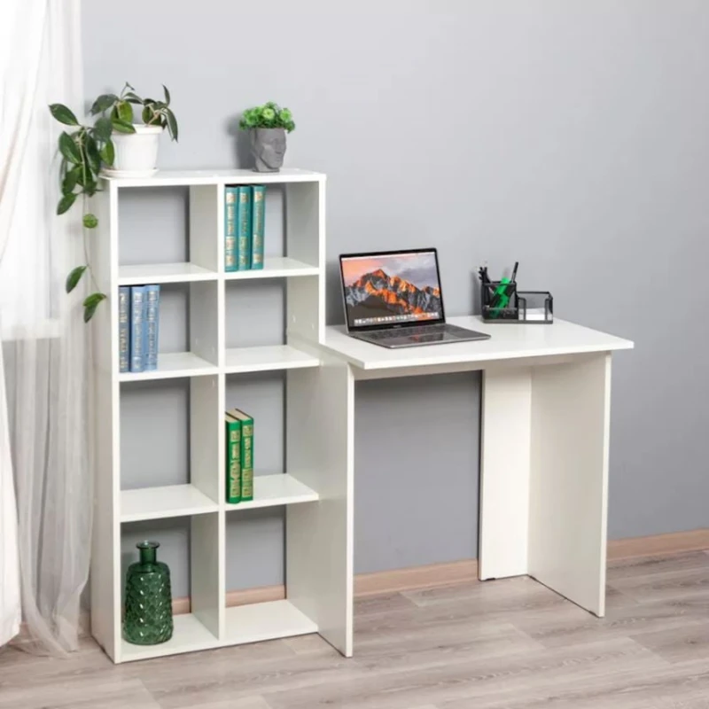 Yazı masası Quarto, LDSP, 117.8х50х128.2 sm, rəflərlə, ağ