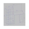 Yazı masası Quarto, LDSP, 117.8х50х128.2 sm, rəflərlə, ağ