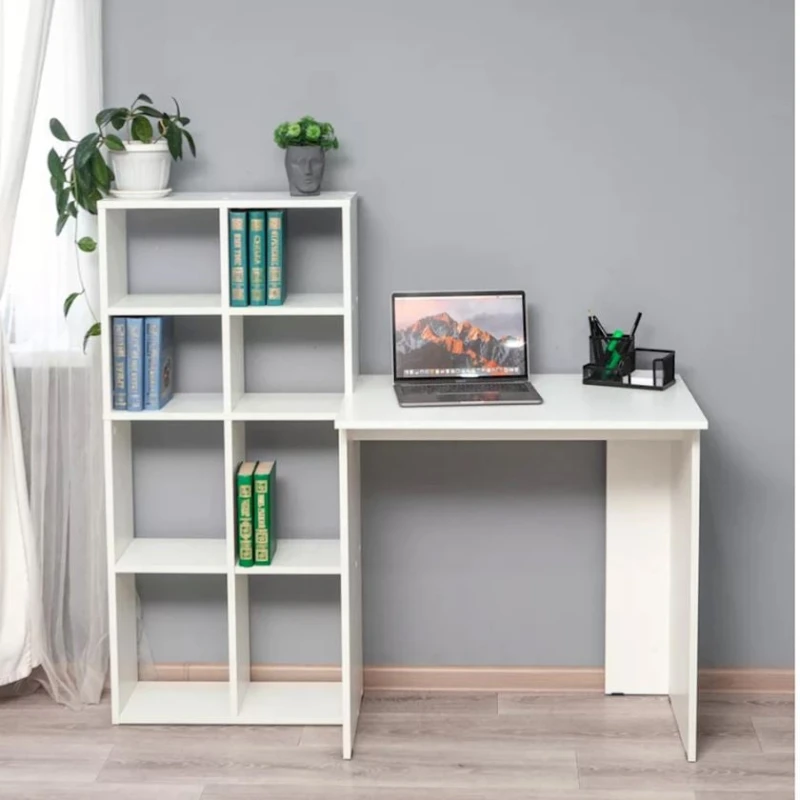 Yazı masası Quarto, LDSP, 117.8х50х128.2 sm, rəflərlə, ağ