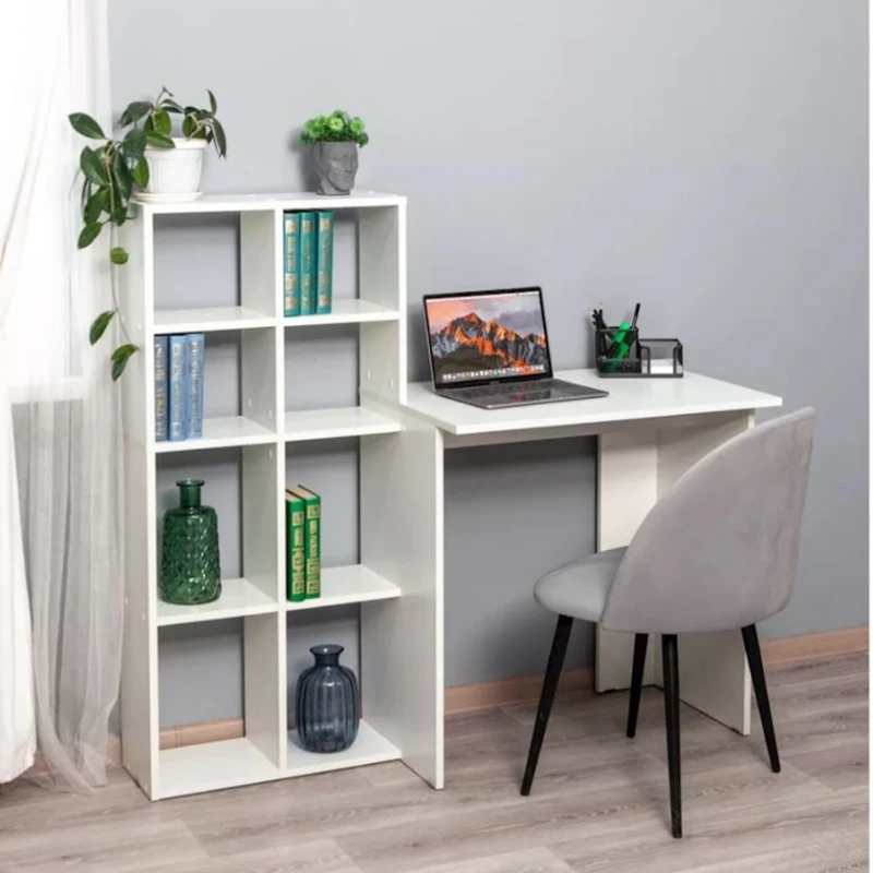 Yazı masası Quarto, LDSP, 117.8х50х128.2 sm, rəflərlə, ağ