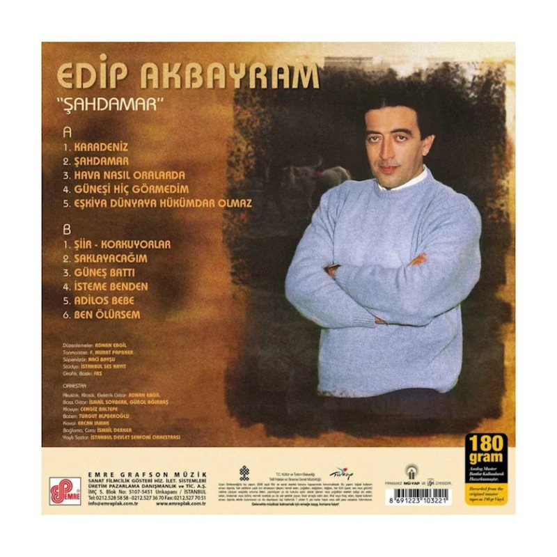 Виниловая пластинка Emre Müzik Edip Akbayaram Şahdamar Виниловая пластинка Emre Müzik Edip Akbayaram Şahdamar