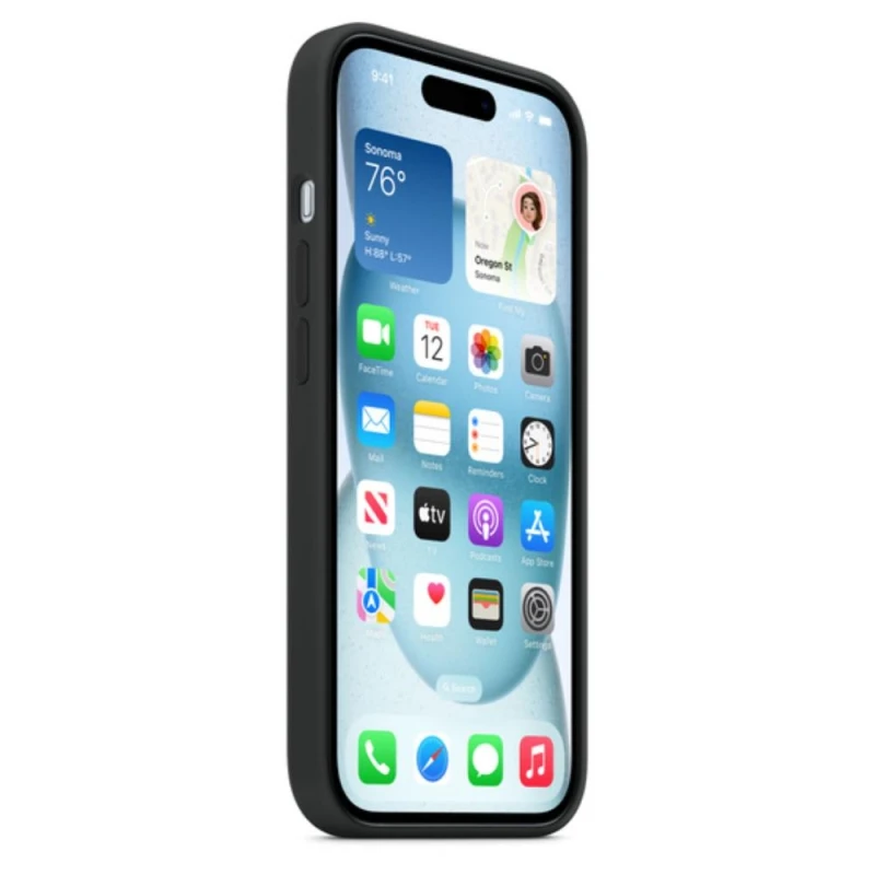 Qoruyucu örtük iPhone 15 Silicone W/MagSafe Black MT0J3ZM/A