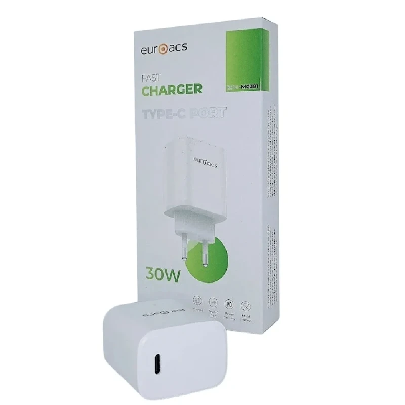 Сетевое зарядное устройство Euroacs 30W PD Charger White / ECH-MG381