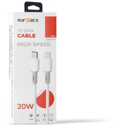 Кабель Euroacs USB-C to Lightning 20W White / EUC-Z014