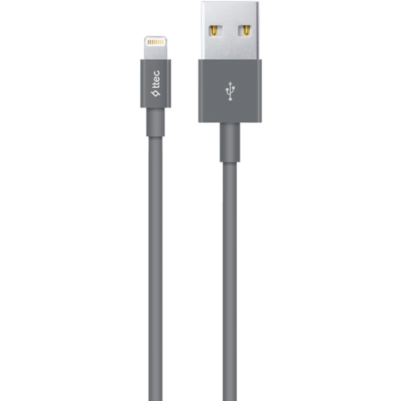 TTEC Lightning USB Charge/Data Cable Gray 2DK7508GR