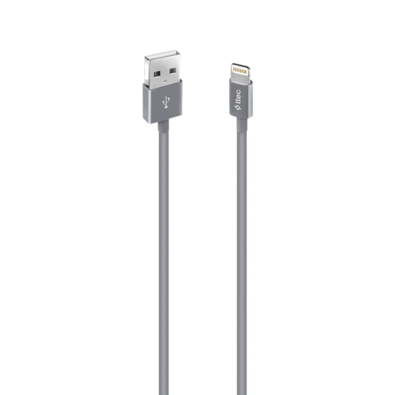 TTEC Lightning USB Charge/Data Cable Gray 2DK7508GR
