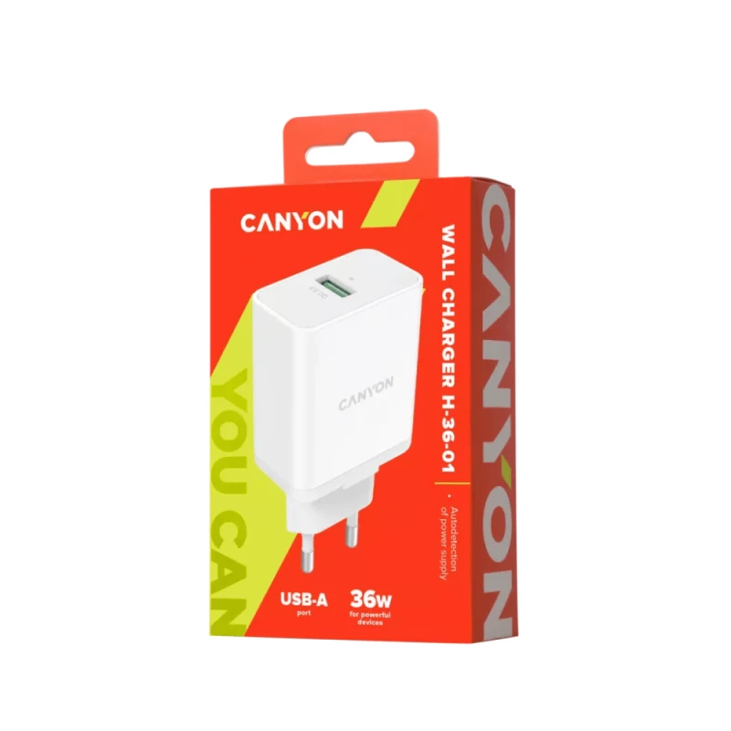Сетевое зарядное устройство Canyon 36W White / CNE-CHA36W01